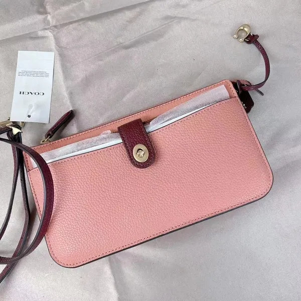 Coach C5368 Noa Pop Up Messenger In Colorblock In Brass/Light Coral Multi Coach C5368 Noa Pop Up Messenger In Colorblock In Brass/Light Coral Multi